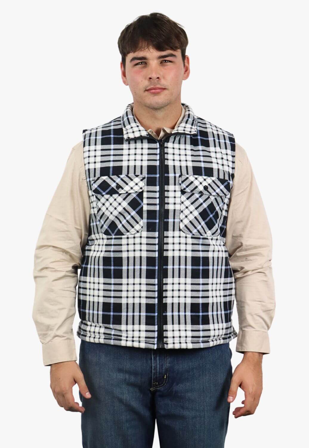 Pilbara Zipper Flannelette Quilted Vest