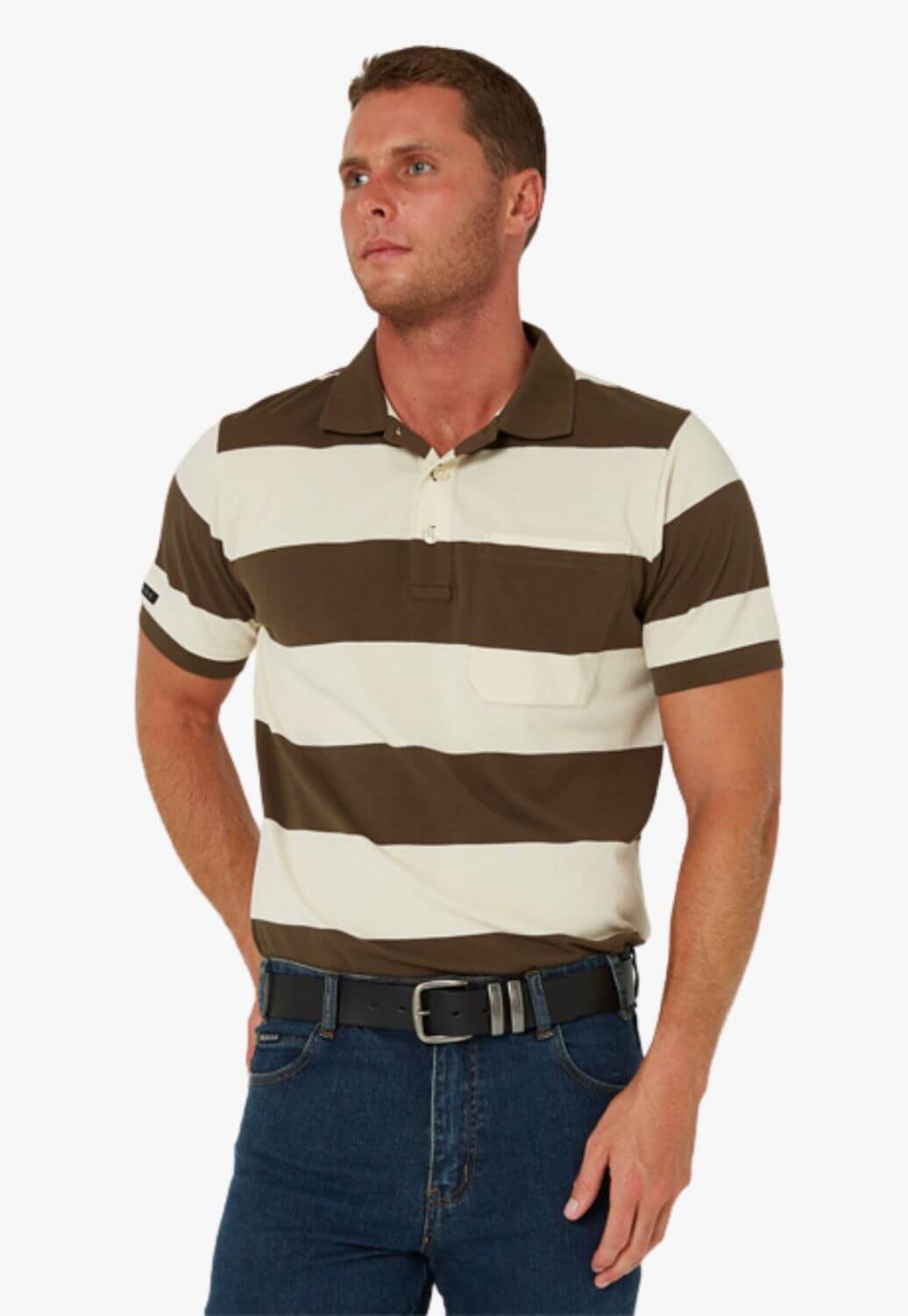 Pilbara Mens Y/D Striped Polo