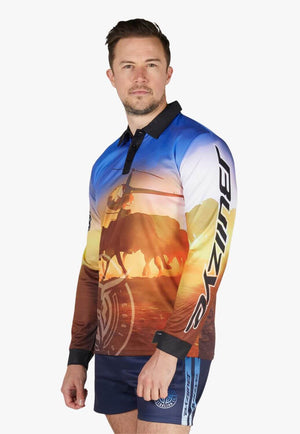 Bullzye Mens Outback Long Sleeve Shirt Multi S