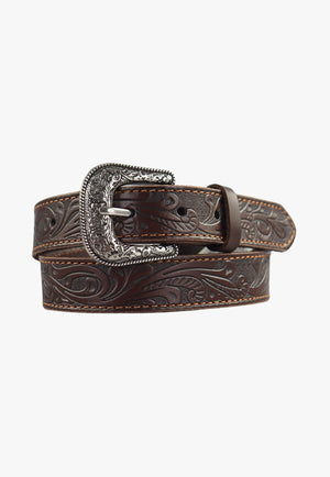 Pilbara Kids Western Tooled Leather Belt