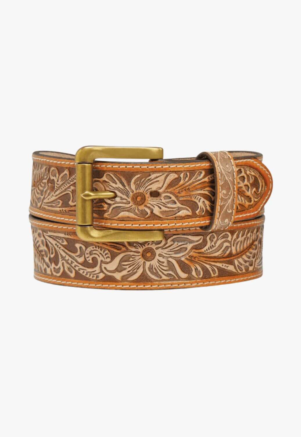 Justin Mens Natural Floral Belt