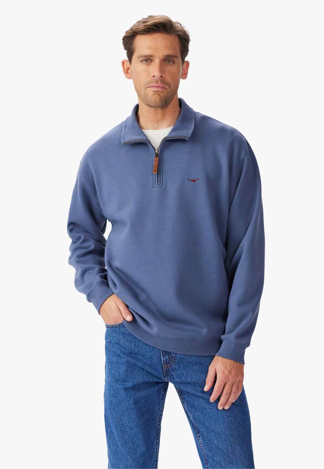 R.M. Williams Mens Mulyungarie 1/4 zip Sweatshirt
