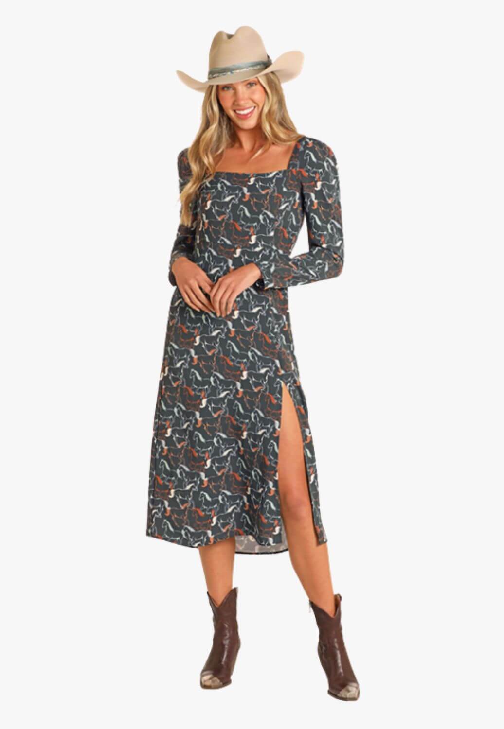 Rock and Roll Womens Black Stallion Dress