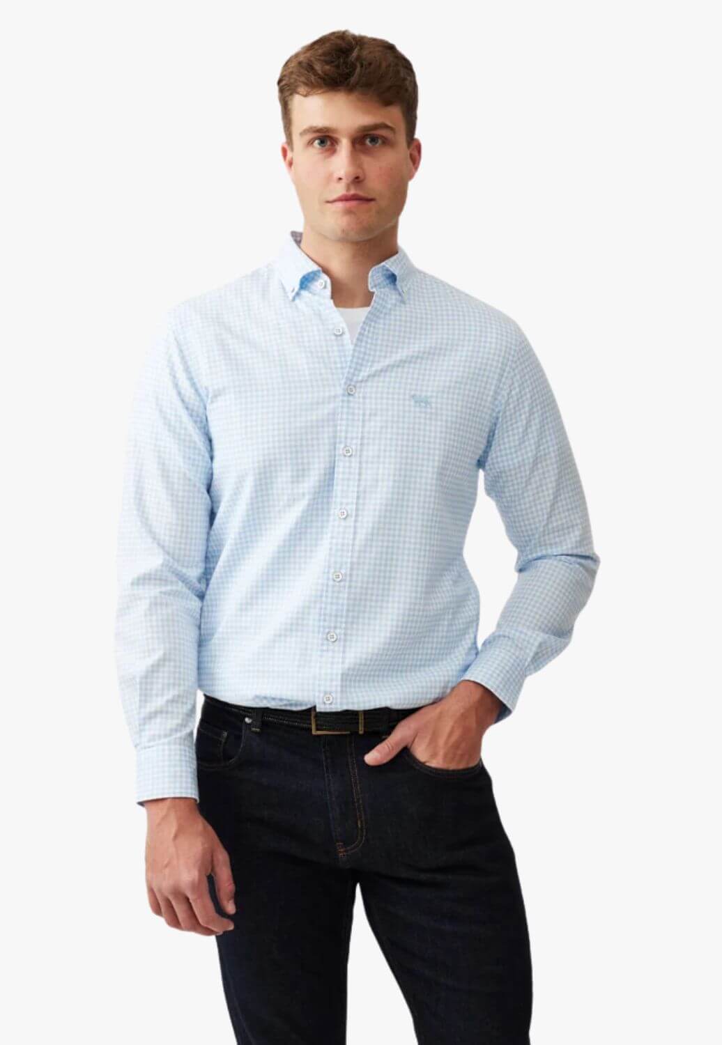 Rodd & Gunn Check Oxford Sports Fit Long Sleeve Shirt
