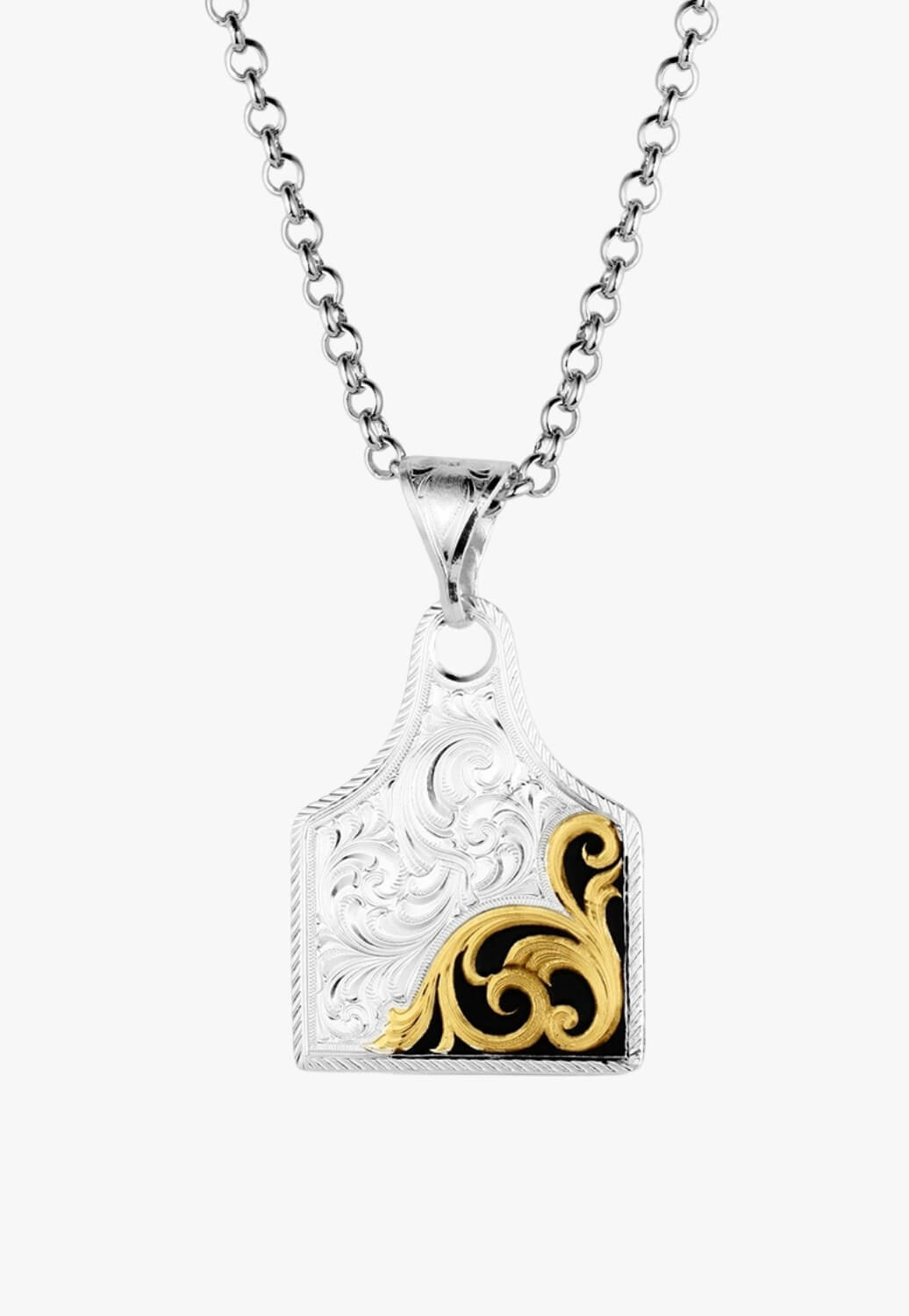Montana Rural Route Cow Tag Necklace