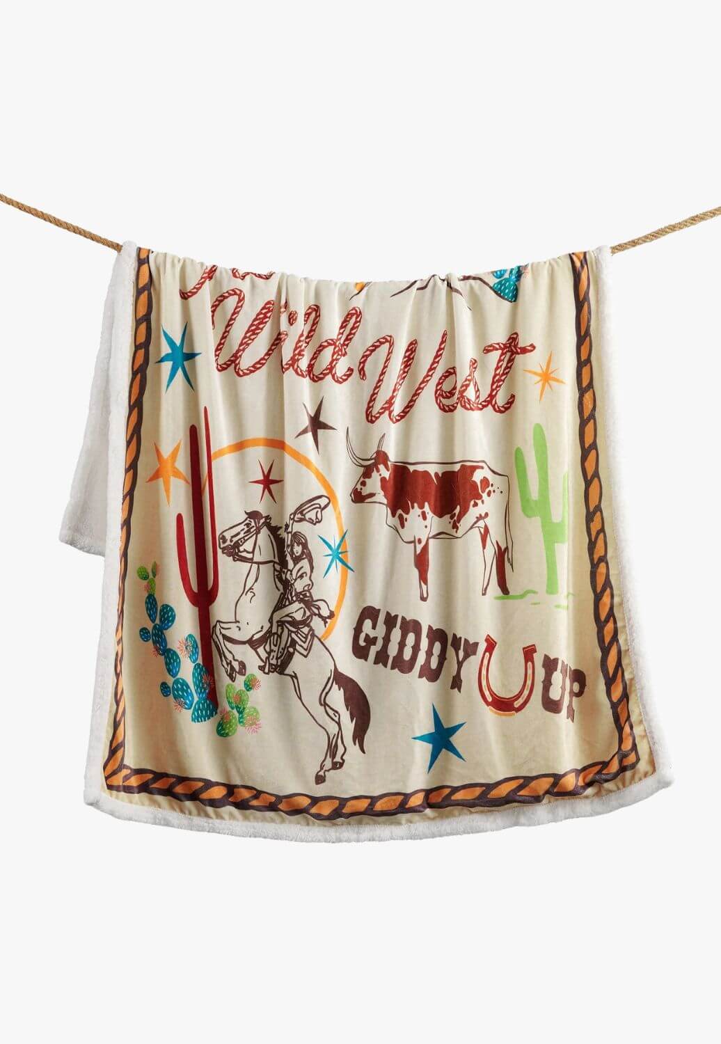 Western Adventure Campfire Sherpa Throw