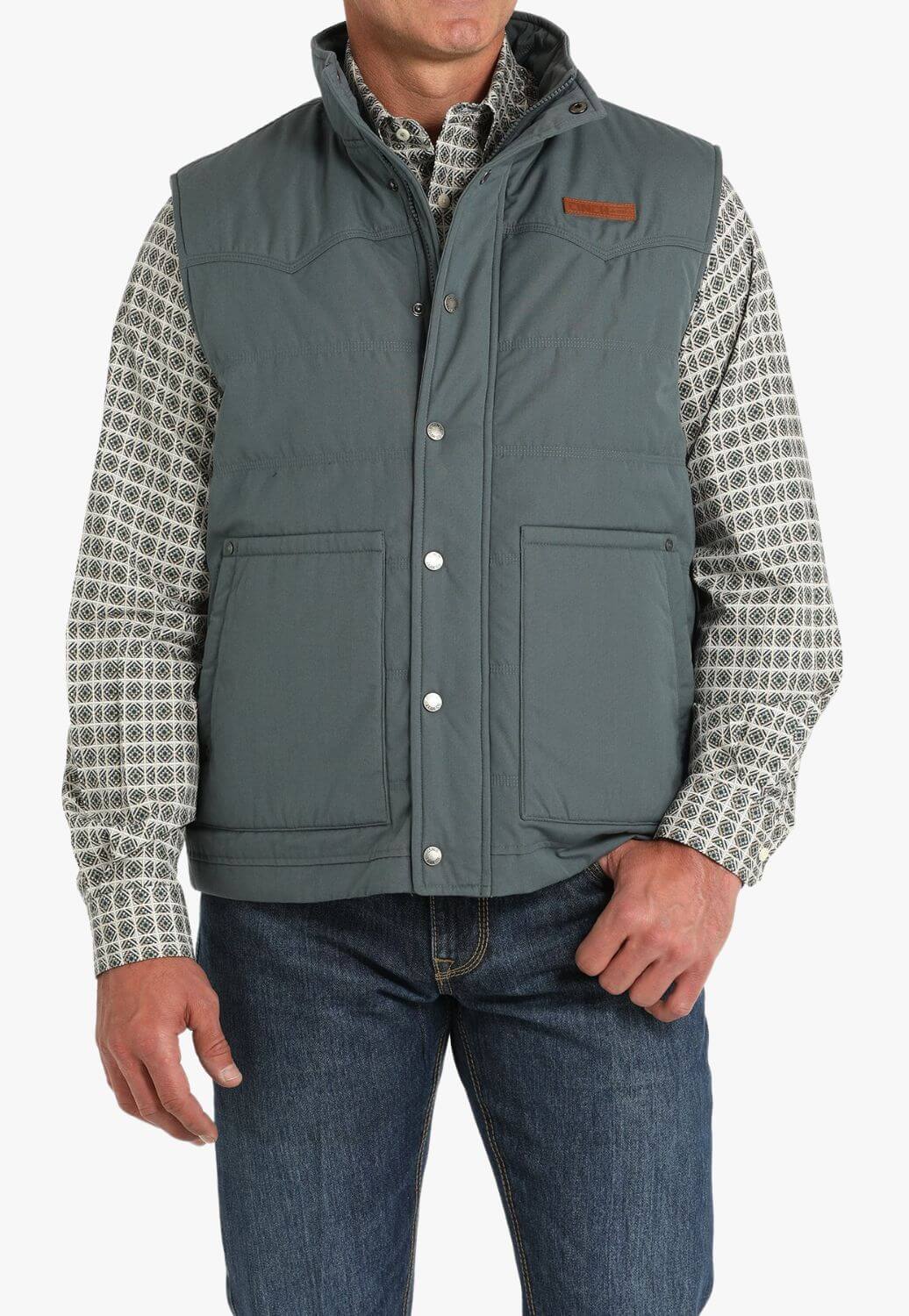 Cinch Mens Wax Coated Quilted Vest