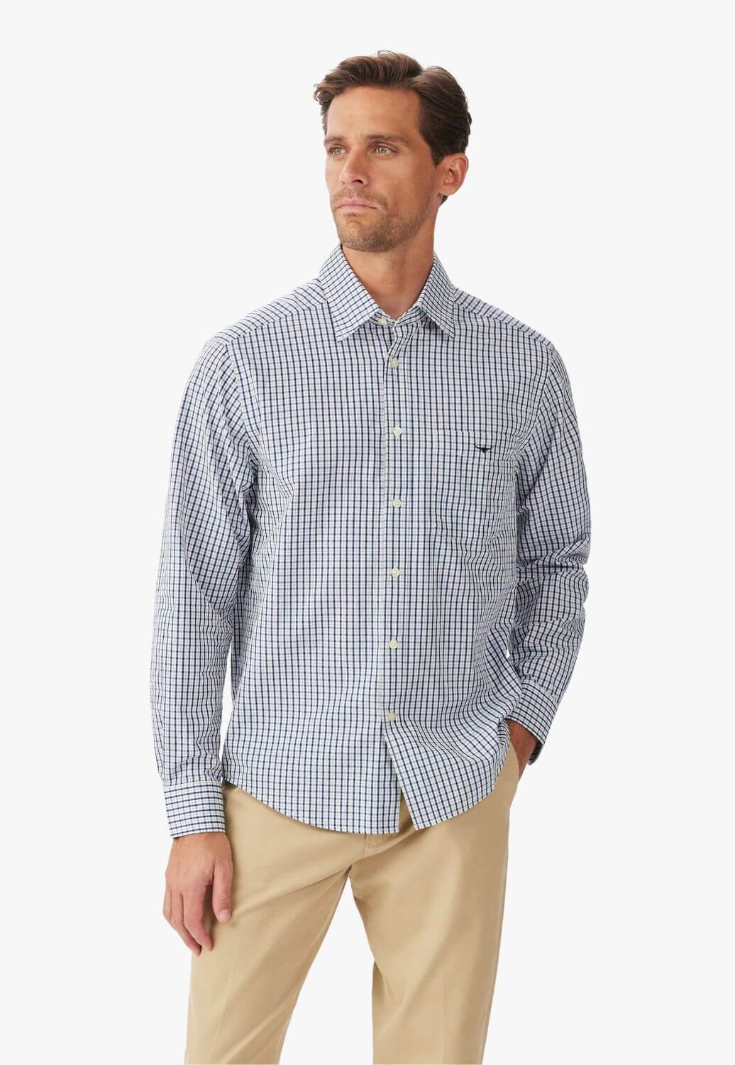 R.M Williams Mens Augusta Classic Poplin Long Sleeve Shirt