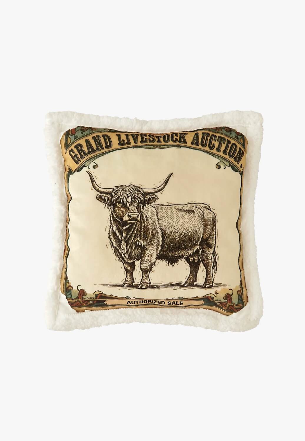 Paseo Road Highland Cow Sherpa Pillow