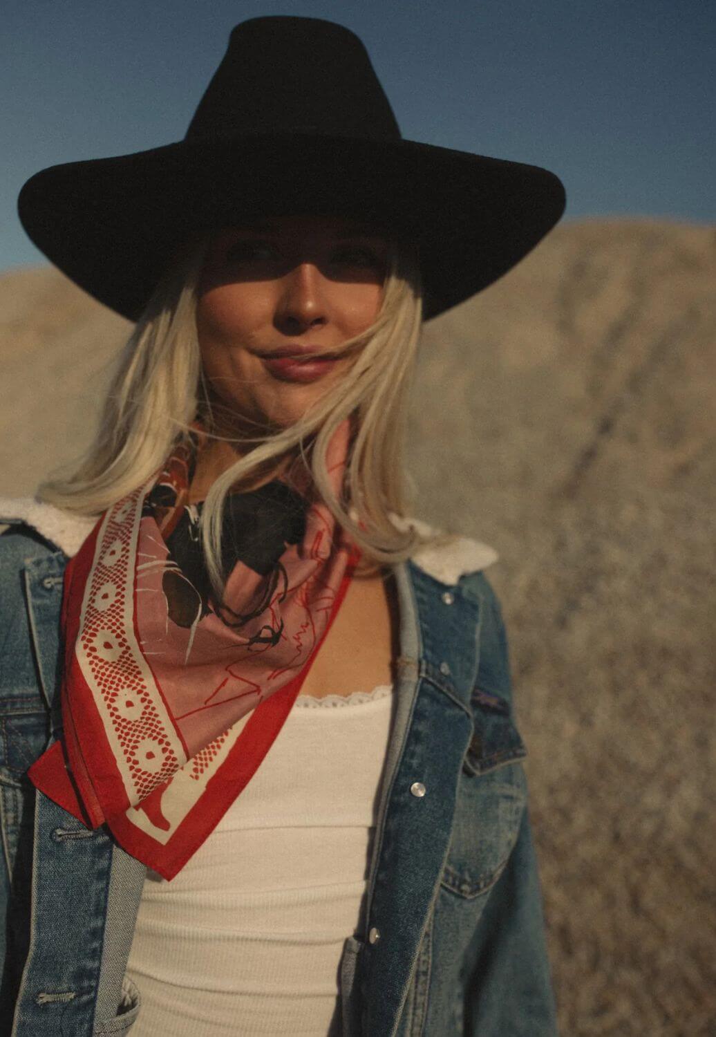 Whitney Spicer Red Flag Cowboy Cotton Bandana