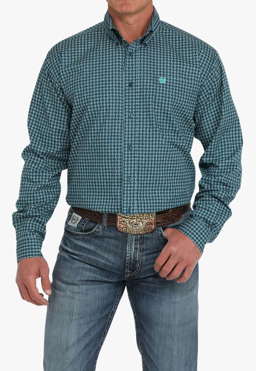 Cinch Mens Plaid Long Sleeve Shirt