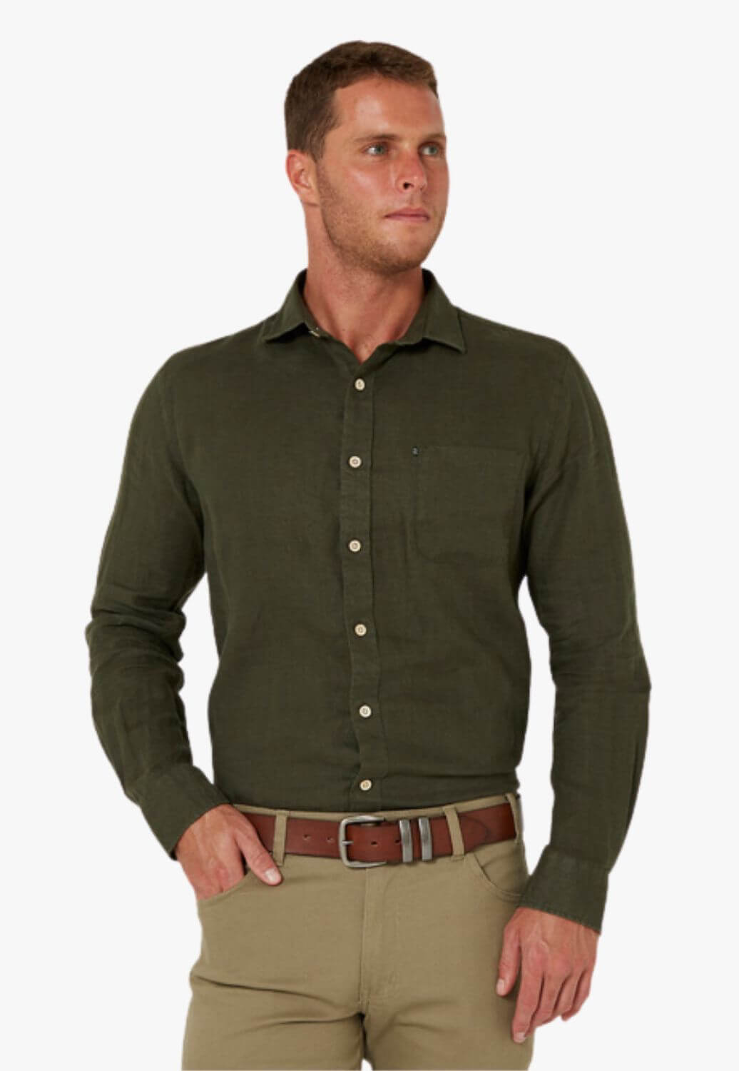 Pilbara Mens Linen Long Sleeve Shirt