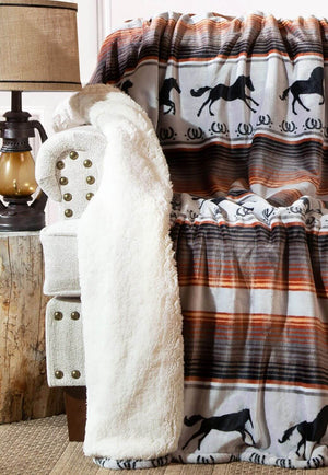 Carstens Running On The Range Plush Sherpa Throw