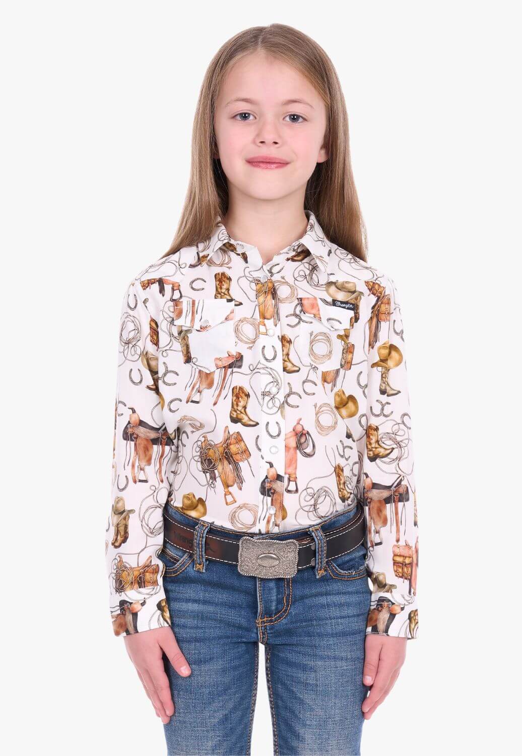 Wrangler Girls Marilyn Logo Long Sleeve Shirt