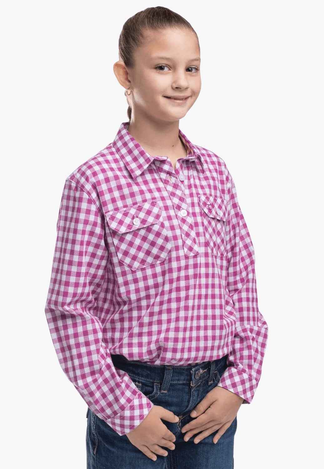 Just Country Girls Harper Half Button Work Shirt