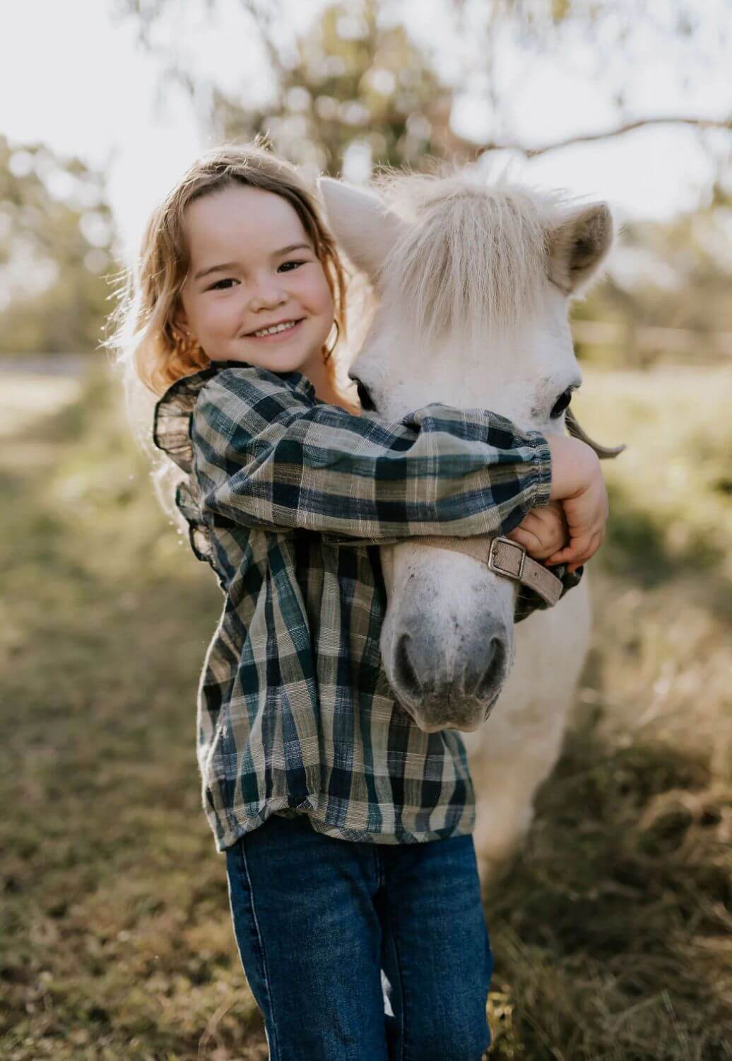 Little Windmill Girls Lulu Linen Checked Long Sleeve Shirt