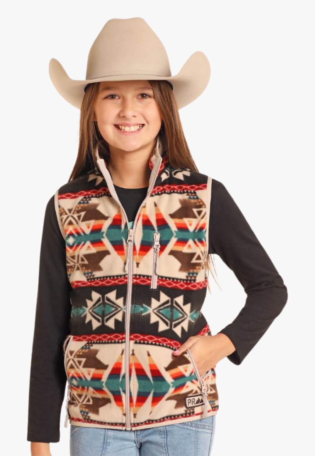 Rock and Roll Girls Aztec Fleece Vest