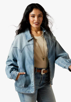 Ariat Womens Cheyenne Denim Bomber Jacket