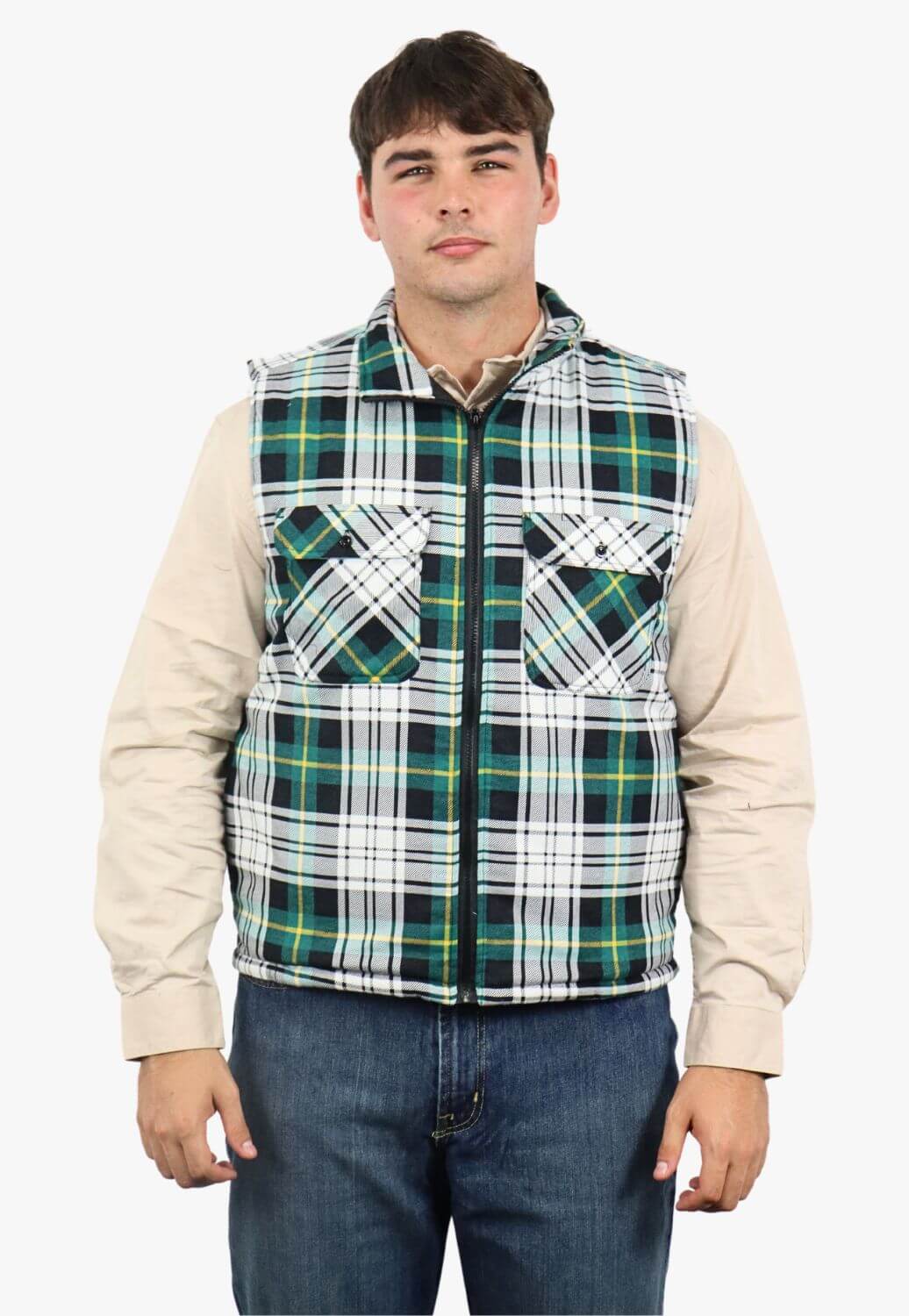 Pilbara Zipper Flannelette Quilted Vest