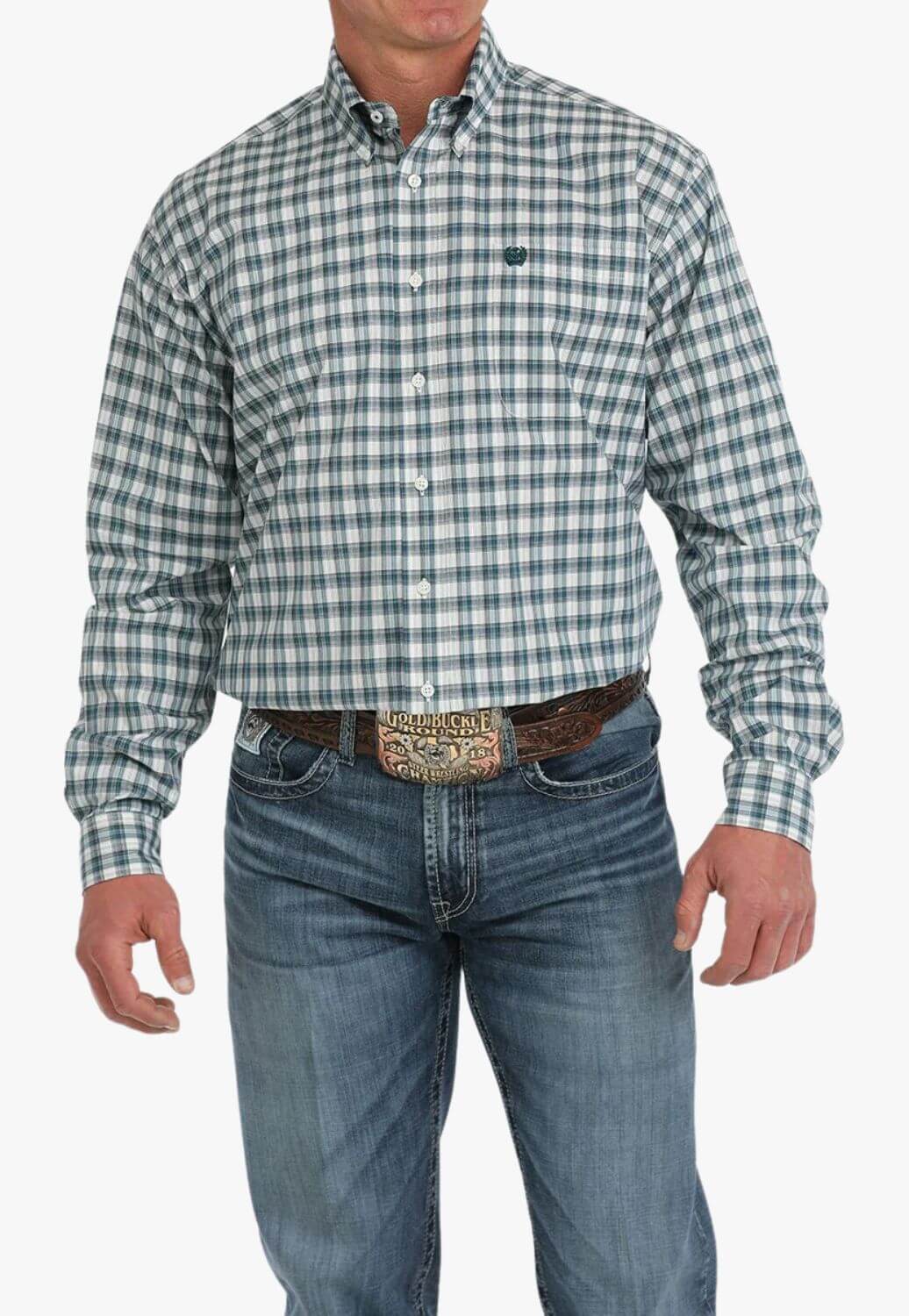 Cinch Mens Plaid Long Sleeve Shirt