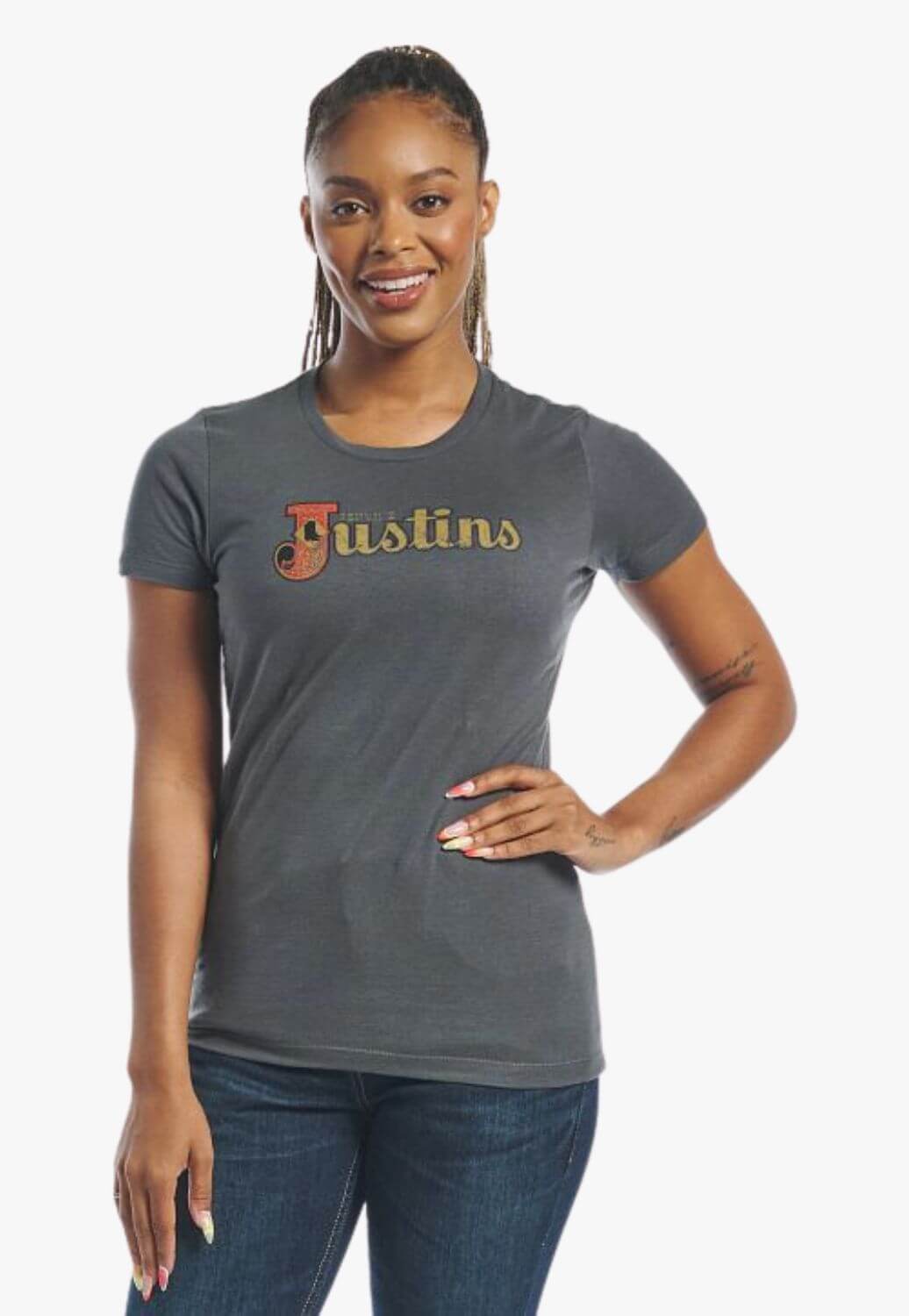 Justin Womens Graphic T-Shirt