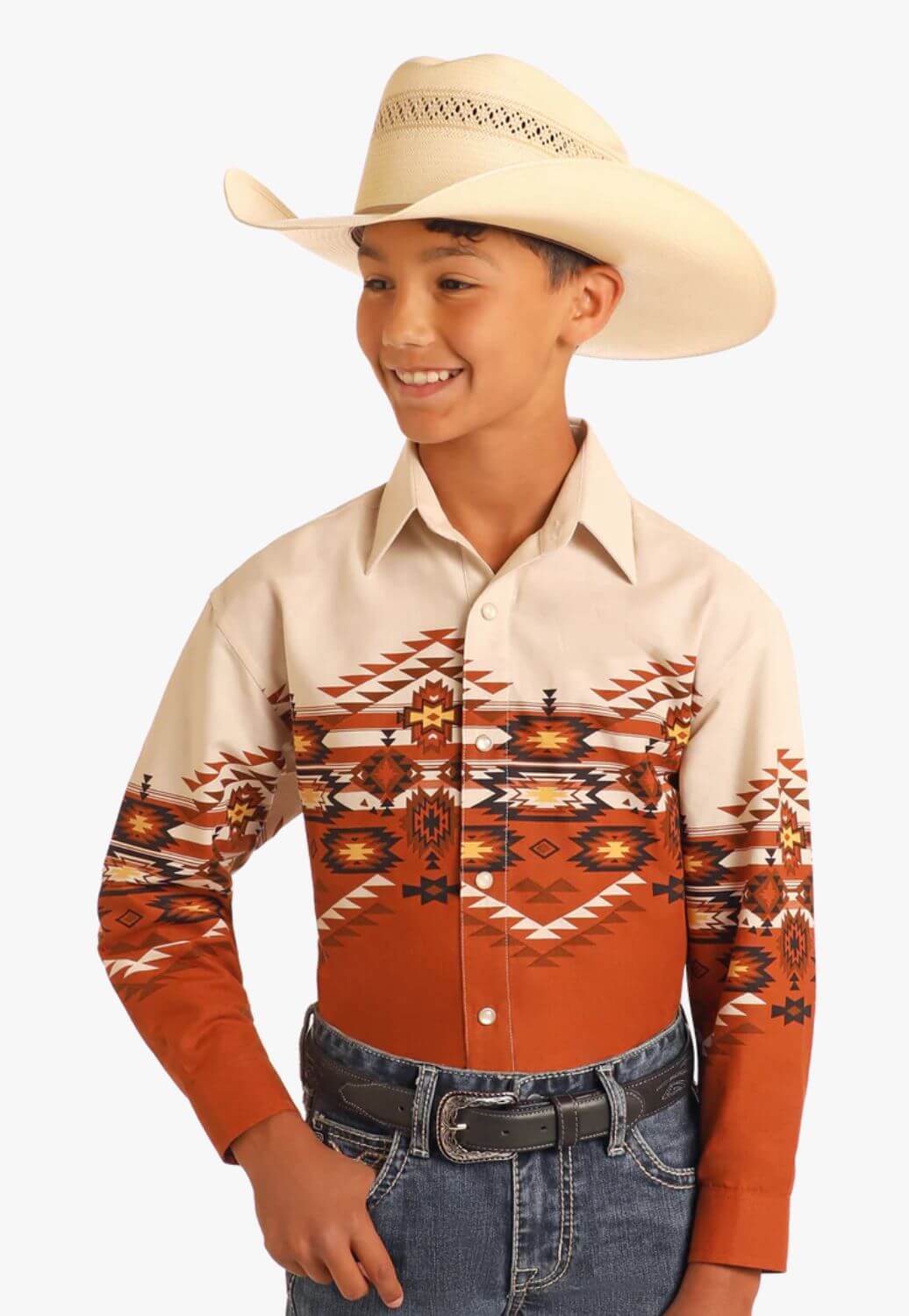 Panhandle Boys Aztec Border Shirt