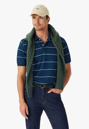 R.M. Williams Mens Albany Stripe Polo