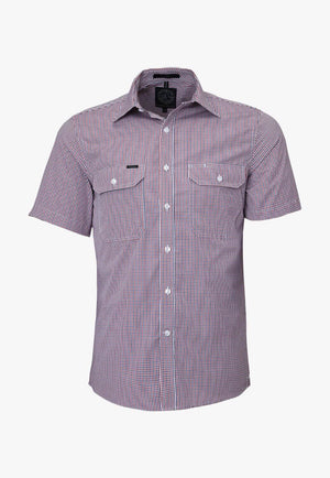 Pilbara Mens Check Short Sleeve Shirt
