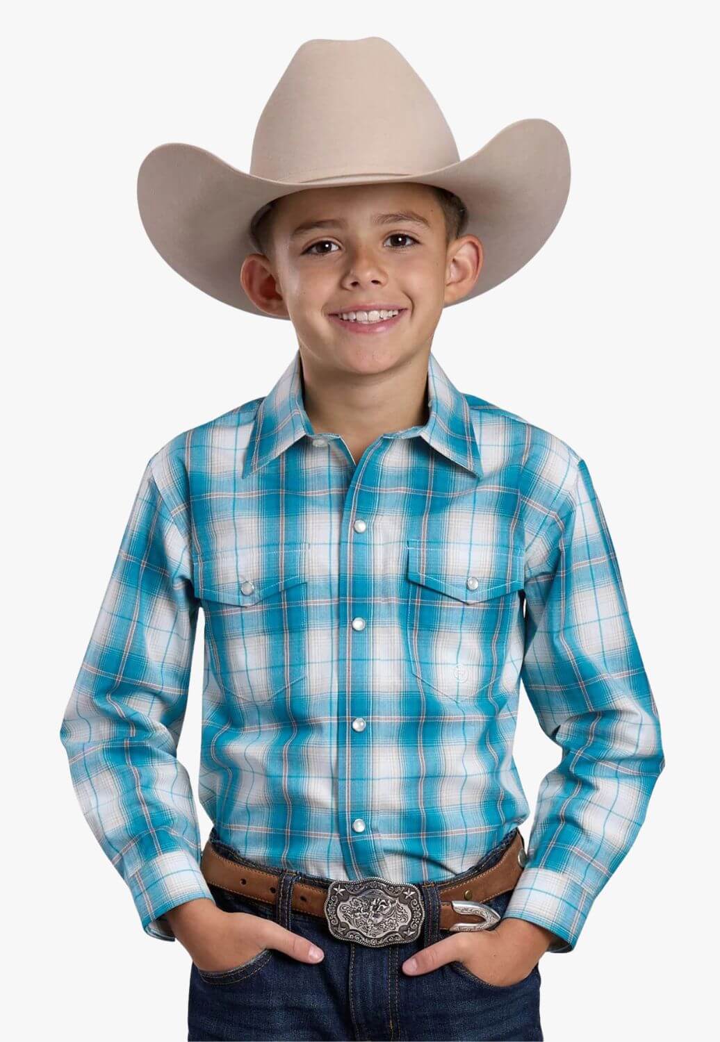 Roper Boys Amarillo Long Sleeve Plaid Shirt