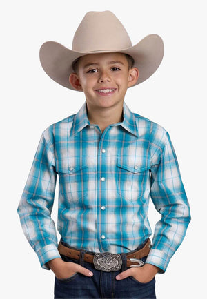 Roper Boys Amarillo Long Sleeve Plaid Shirt
