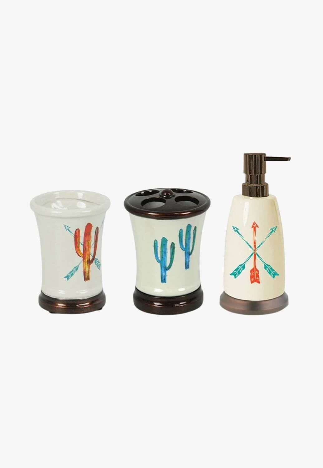 Cactus Ceramic Countertop Bathroom Set