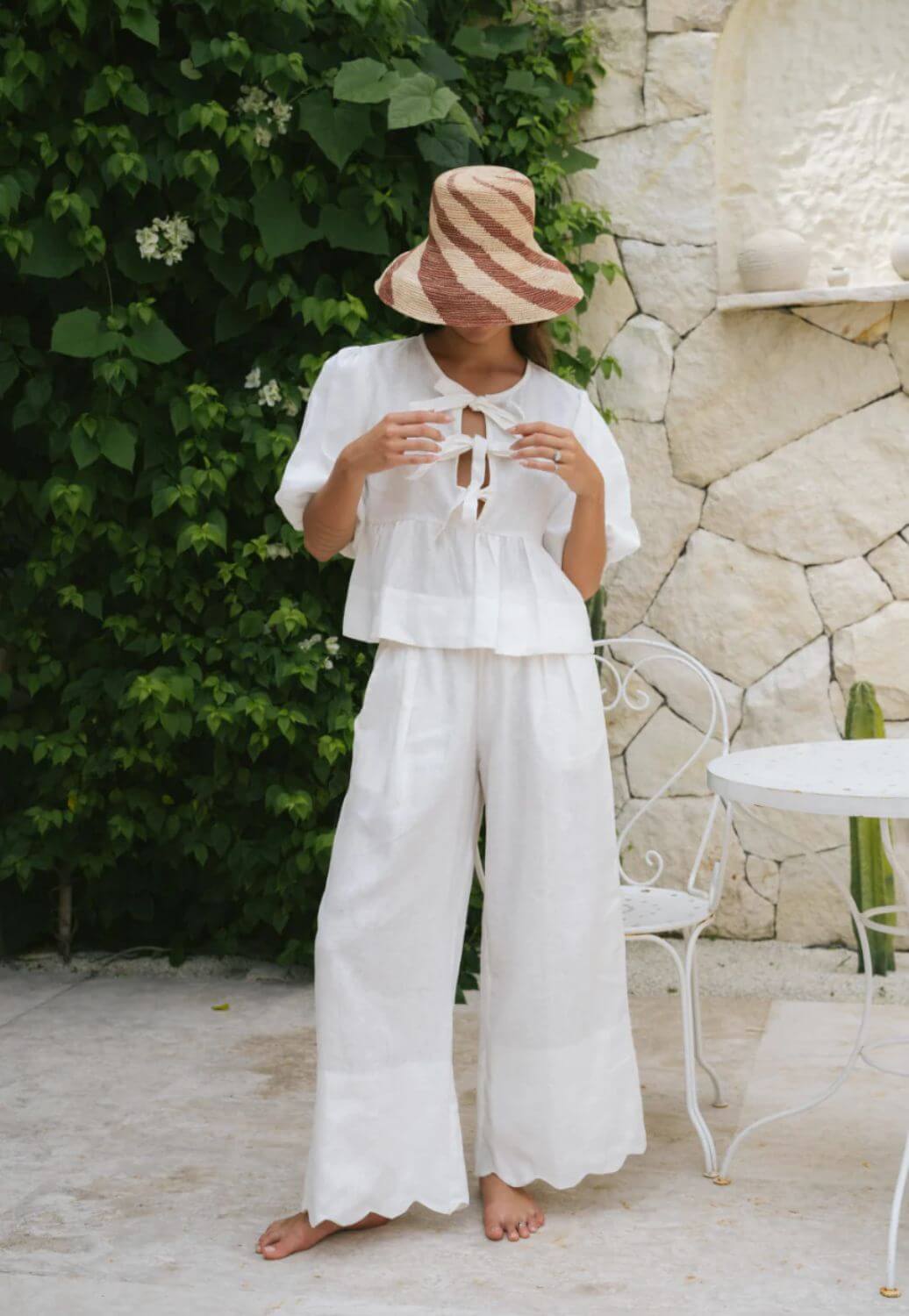 LJC Designs Pia Tie Cotton Top