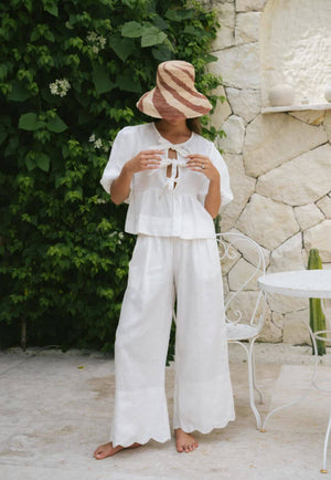 LJC Designs Pia Tie Cotton Top