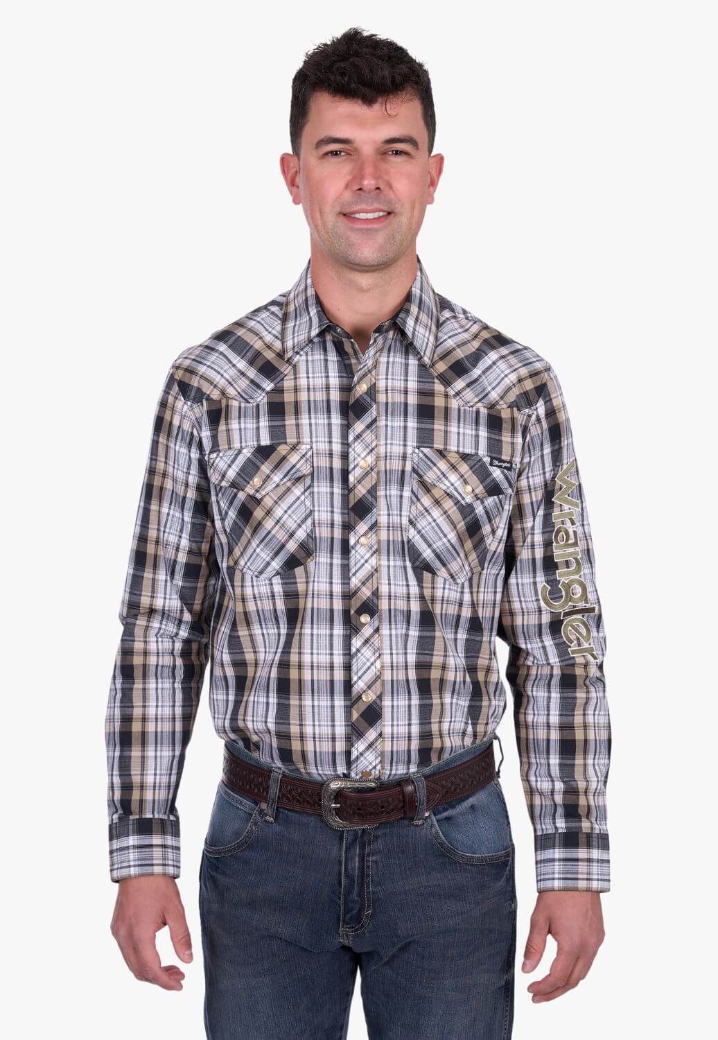 Wrangler Mens Joel Logo Long Sleeve Shirt