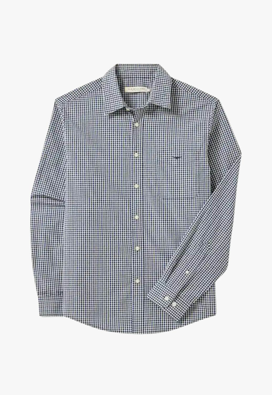 R.M. Williams Mens Classic Poplin Check Long Sleeve Shirt