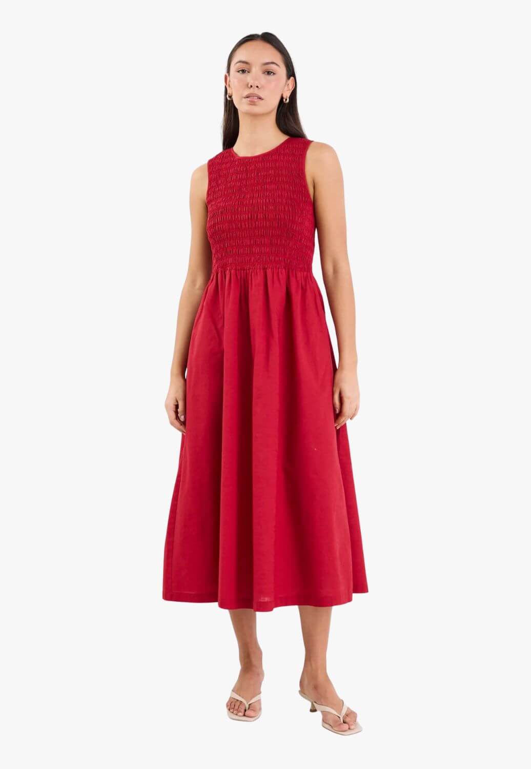 Bryar Linen Blend Midi Dress