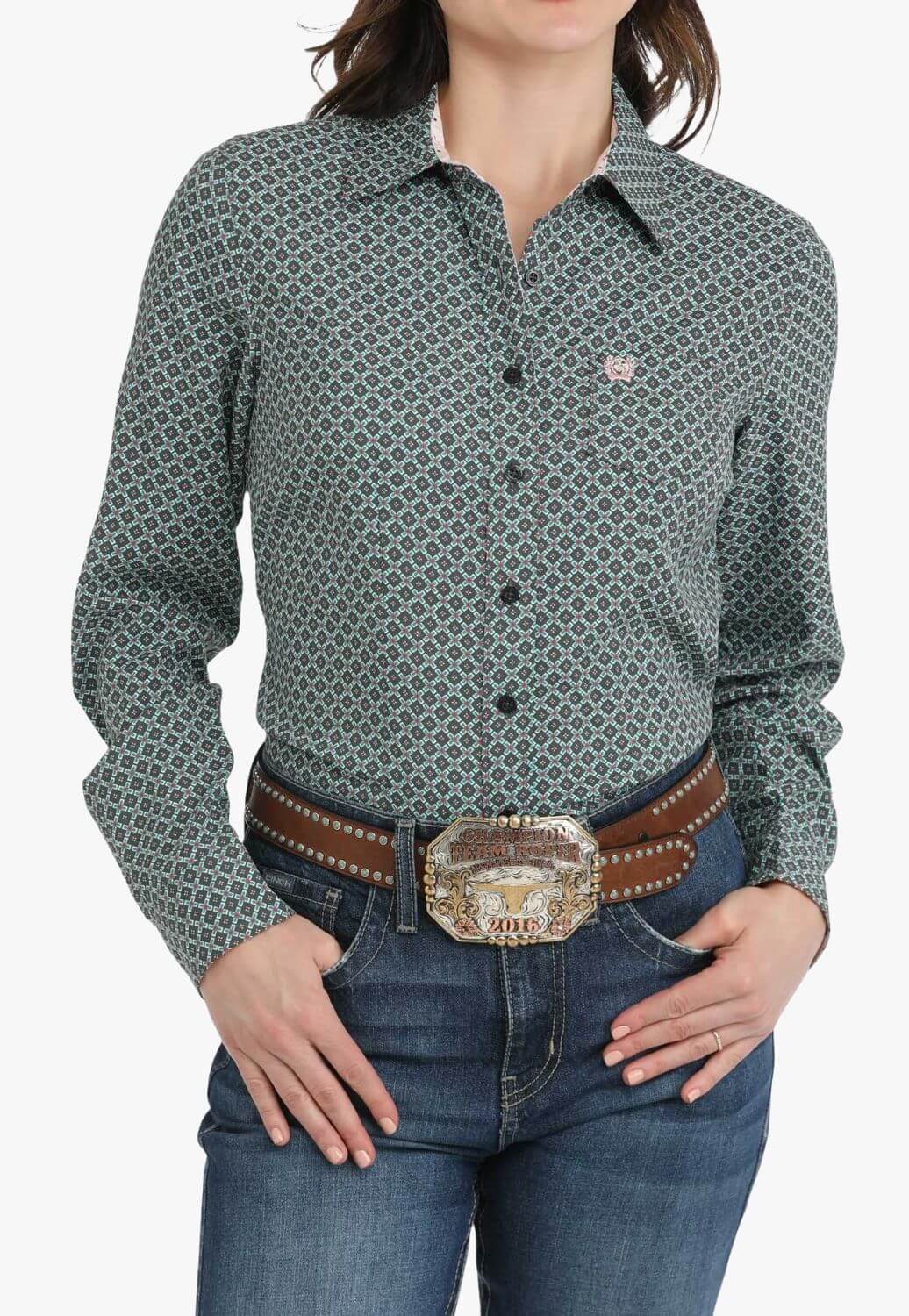 Cinch Womens Geometric Western Long Sleeve Shirt