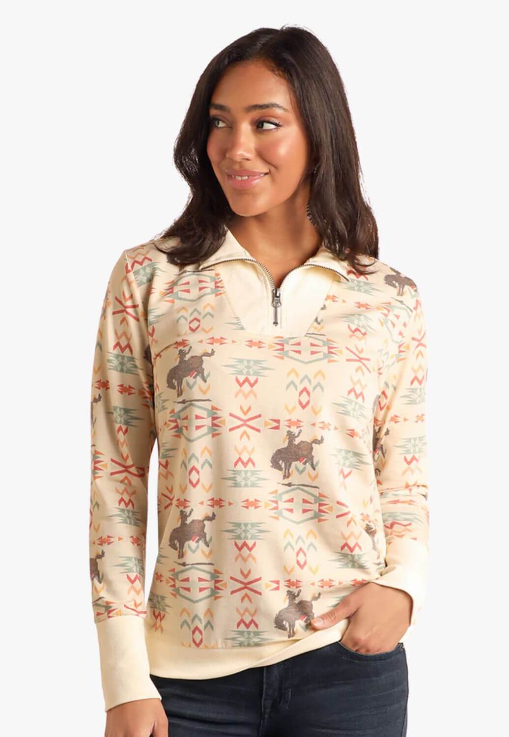 Panhandle Womens Sublimation Panel Pullover