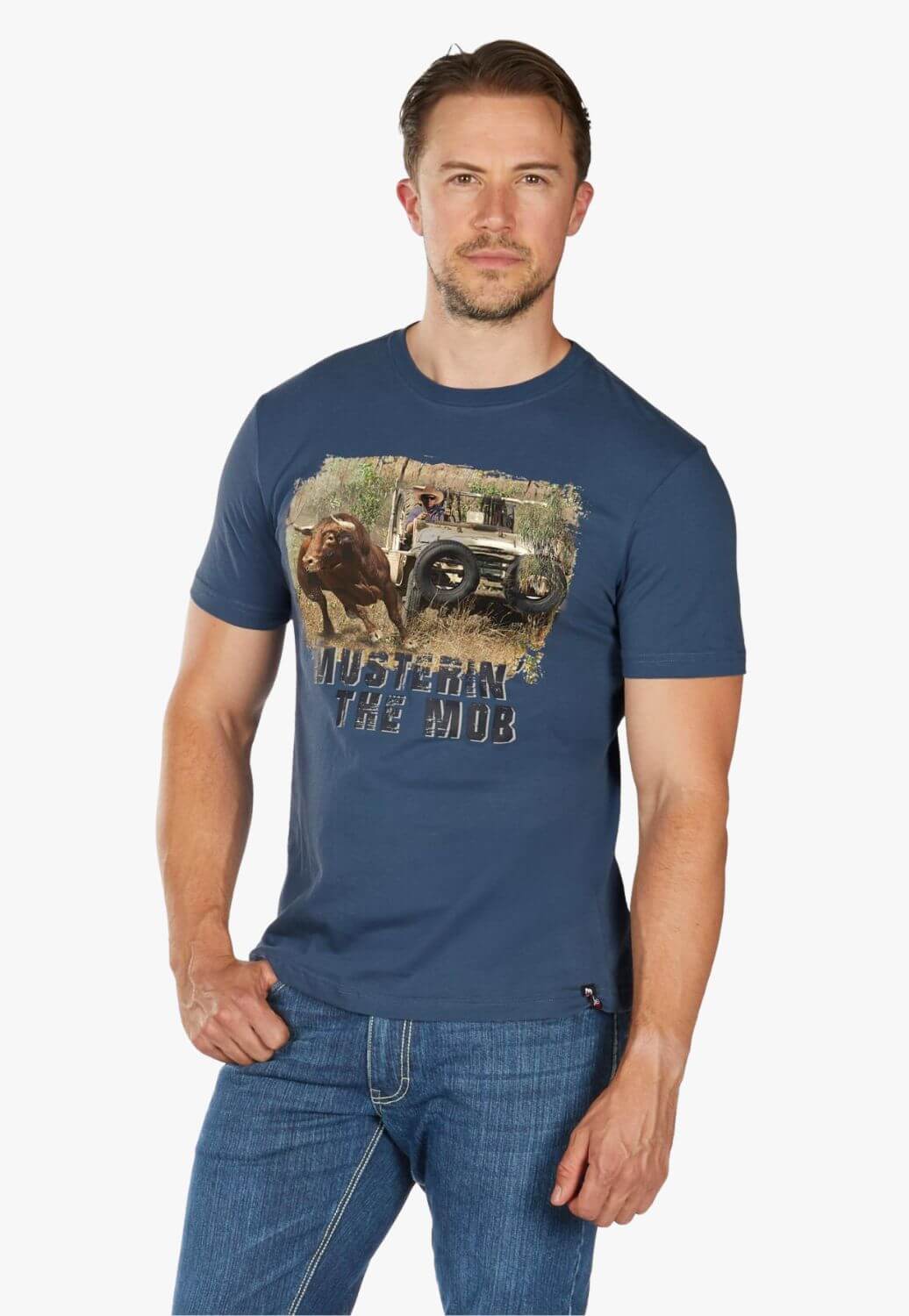 Bullzye Mens Muster T-Shirt