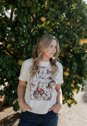 WTCo XOXO Art Womens Ride 'em Cowboy Boxy T-Shirt