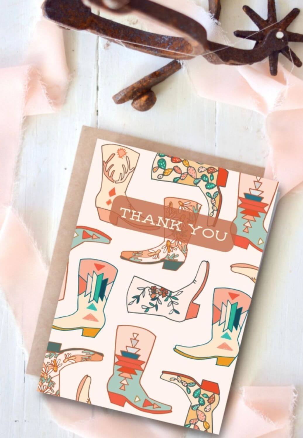 Tirzah Cowboy Boots Thank you Card