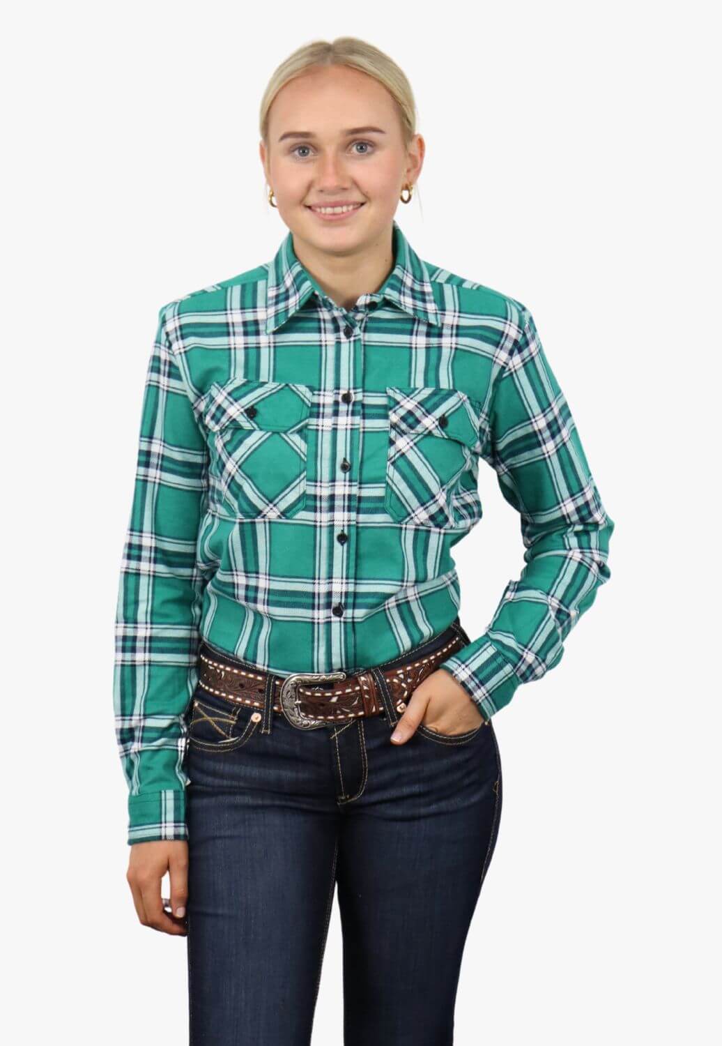 Ritemate Womens Open Front Flannelette Shirt