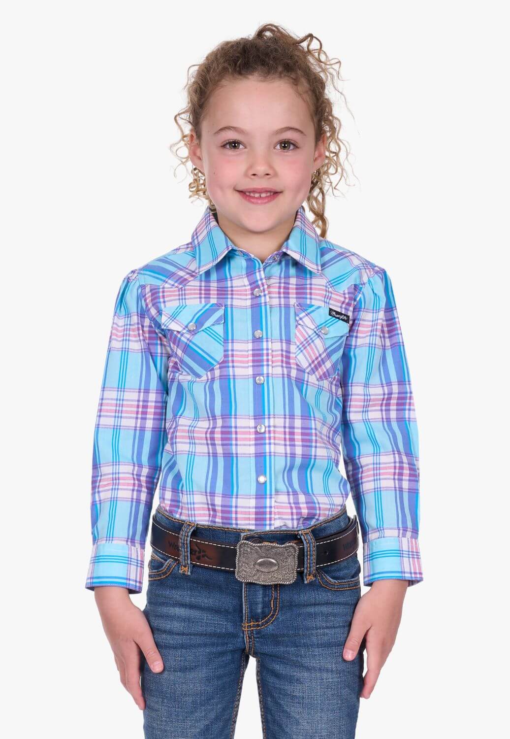 Wrangler Girls Emily Check Long Sleeve Shirt