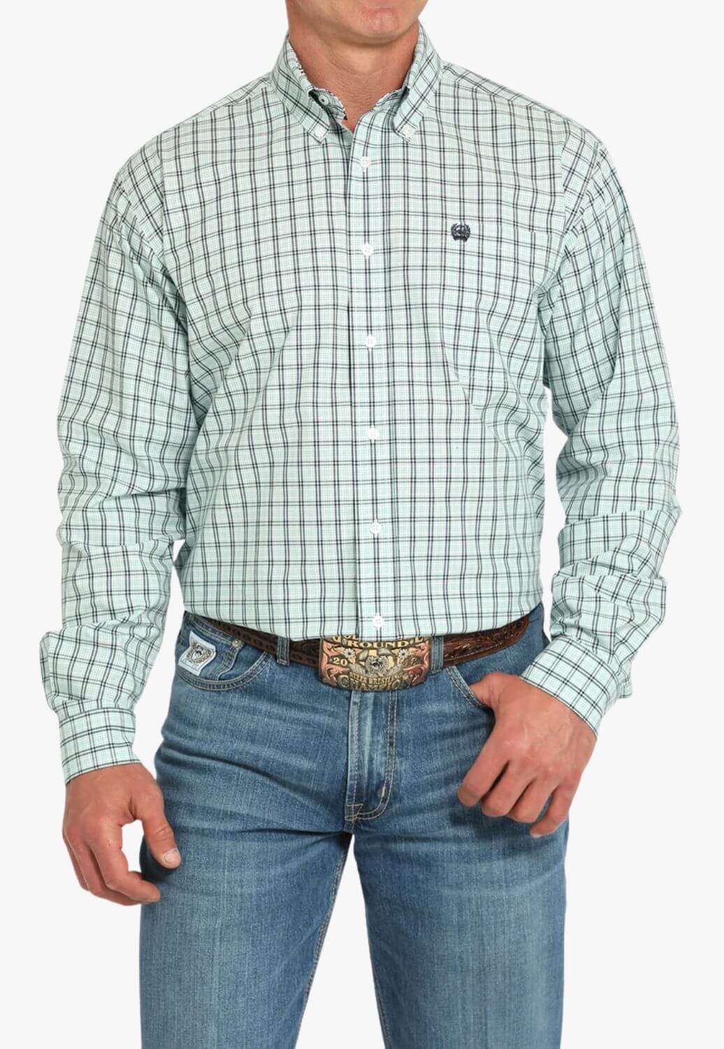 Cinch Mens Plaid Long Sleeve Shirt