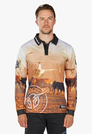 Bullzye Mens Helicopter Long Sleeve Shirt
