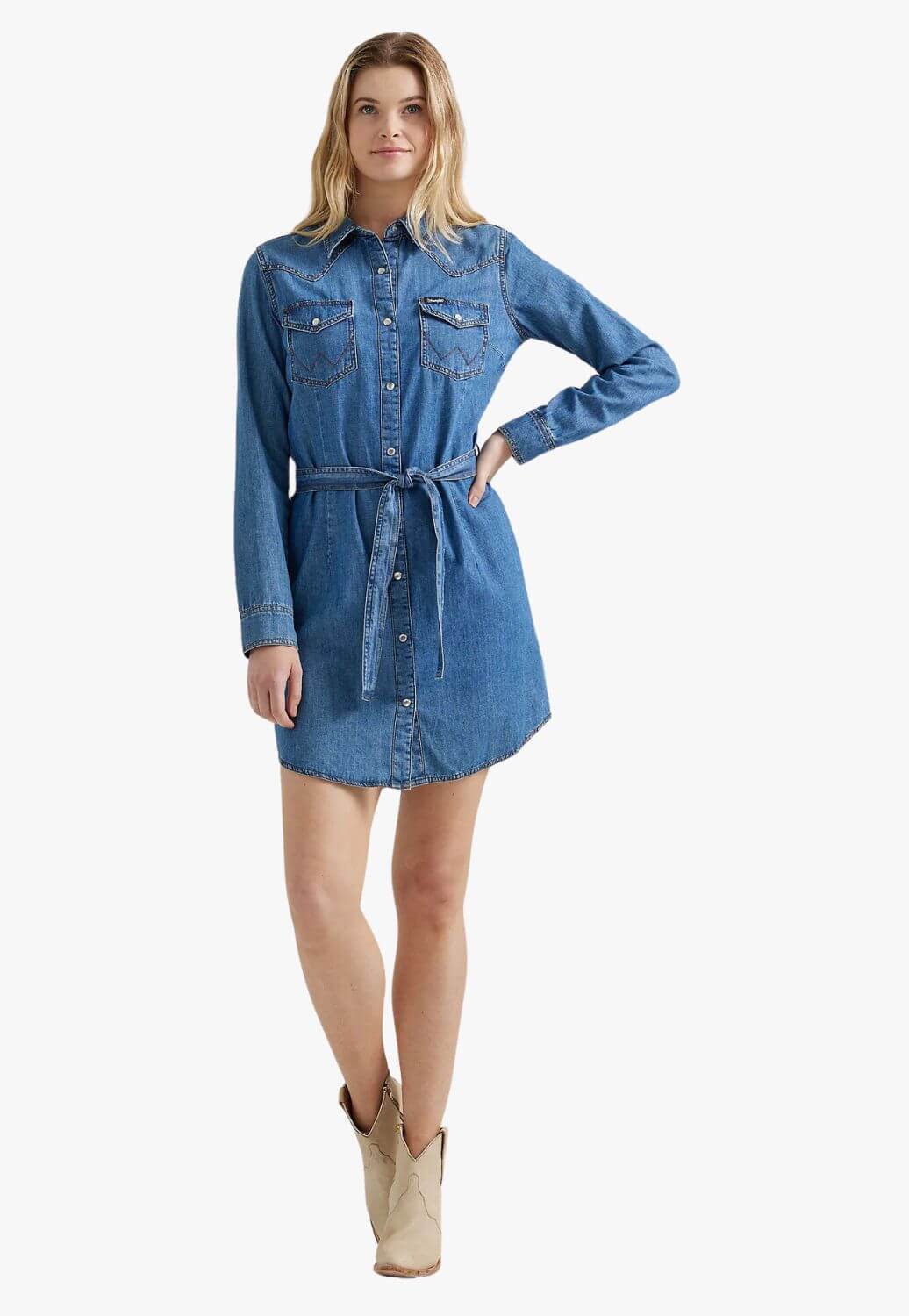 Wrangler Womens Long Sleeve Denim Dress- W. Titley & Co