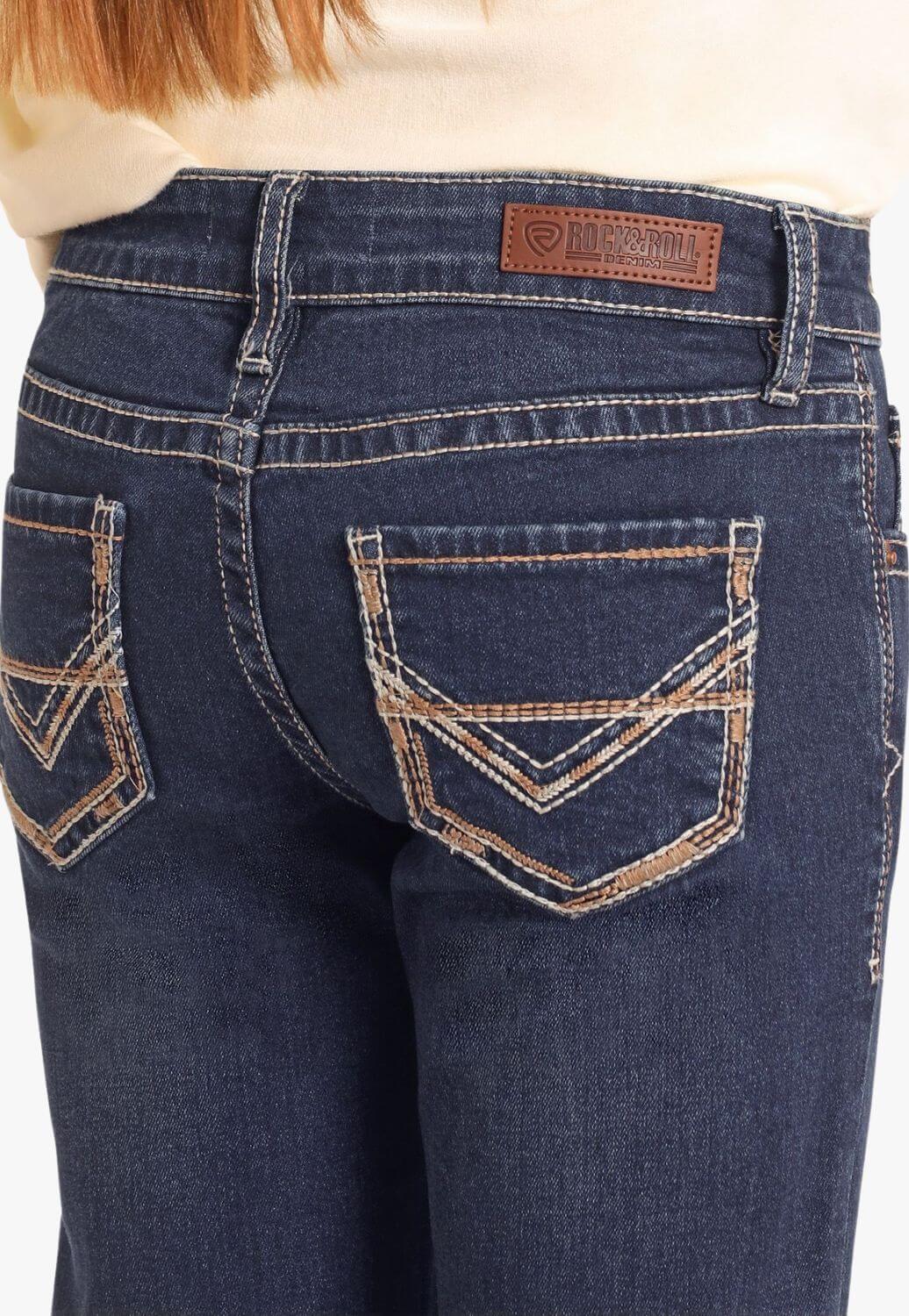 Rock and Roll Girls Petal Stitch Mid Rise Jean