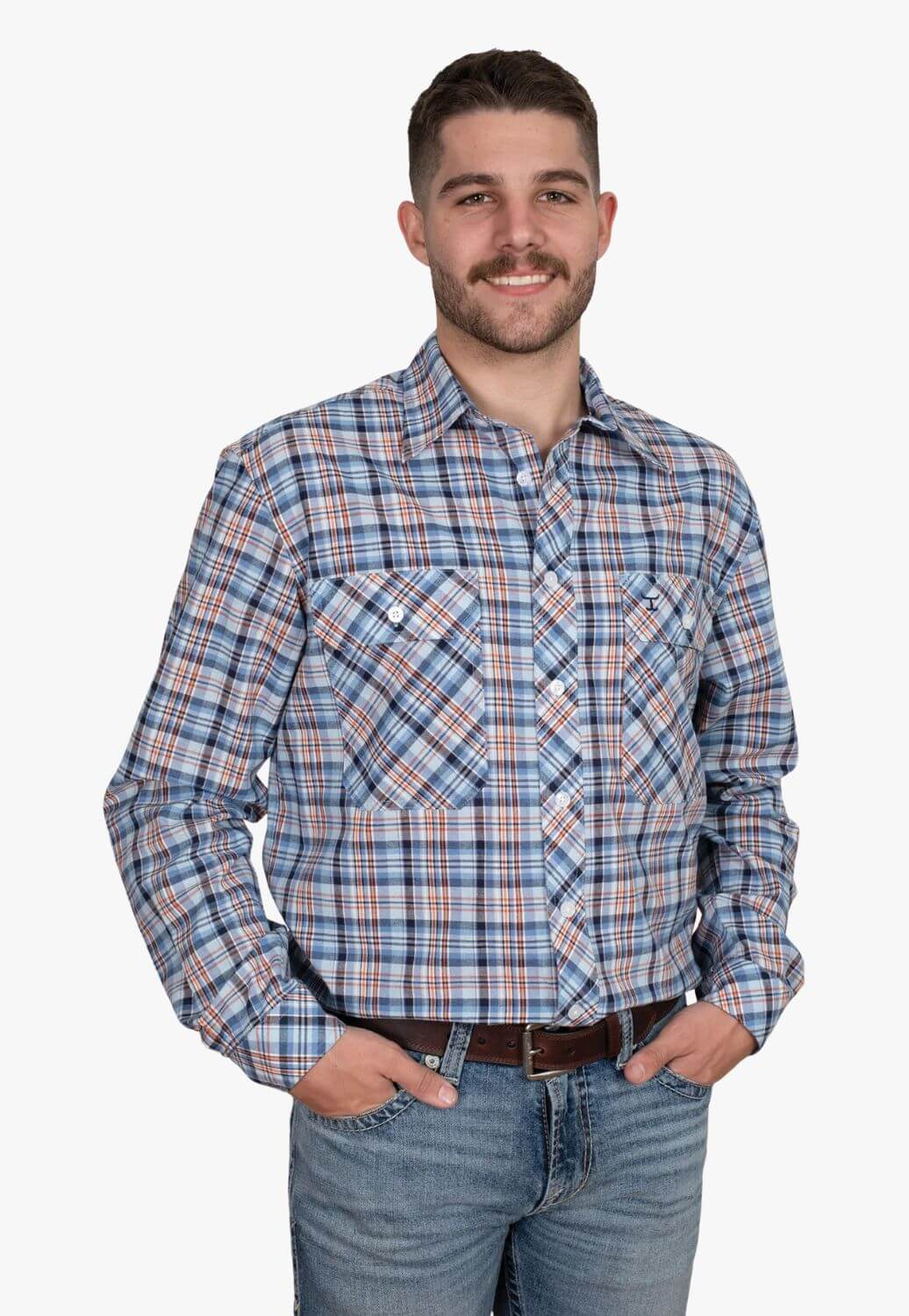 Just Country Mens Austin Plaid Long Sleeve Shirt