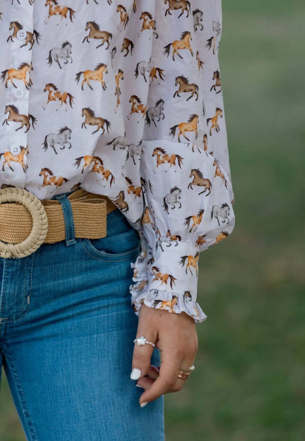 Black Colt Clothing Frankie Horse Print Shirt