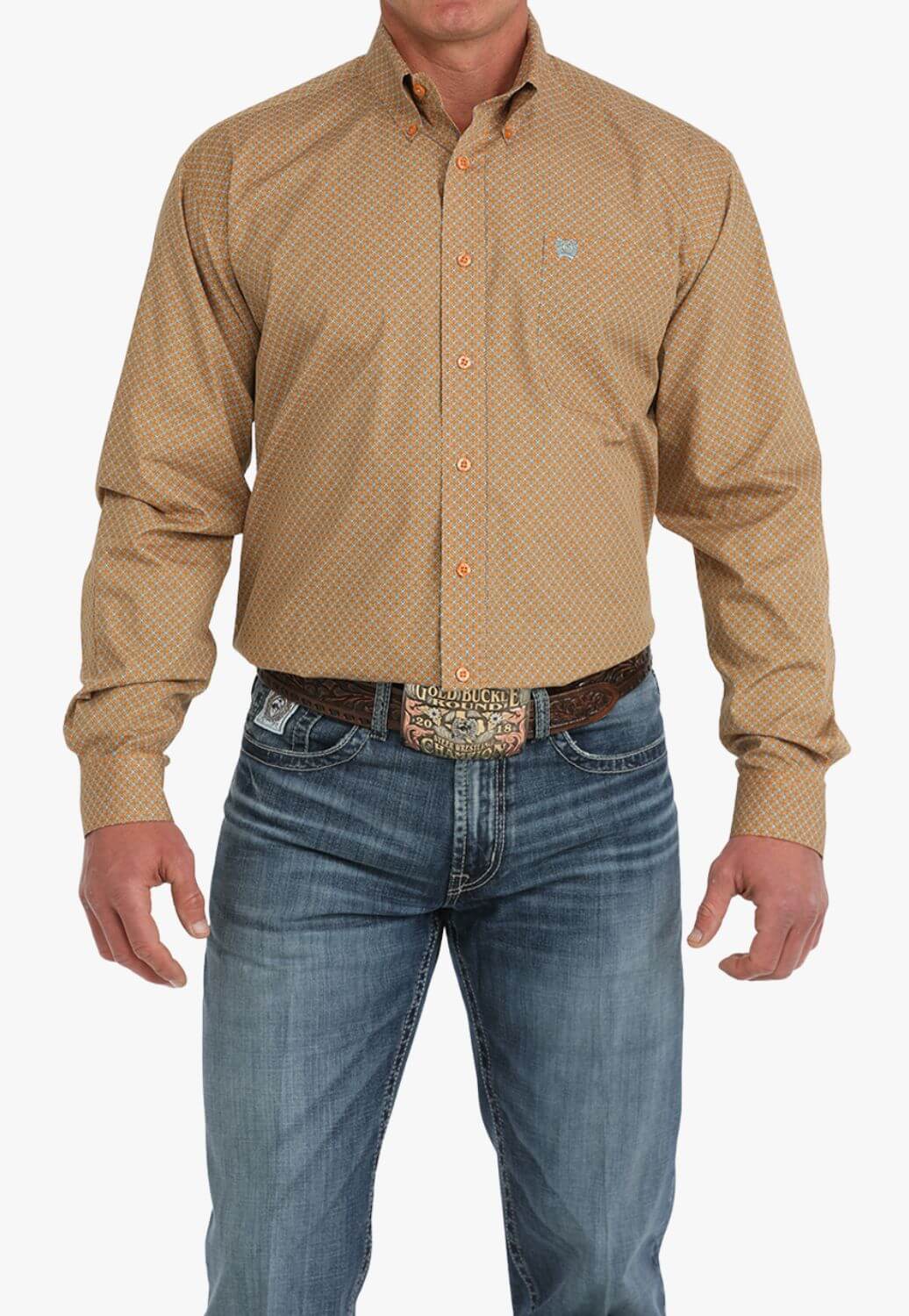 Cinch Mens Geometric Long Sleeve Shirt